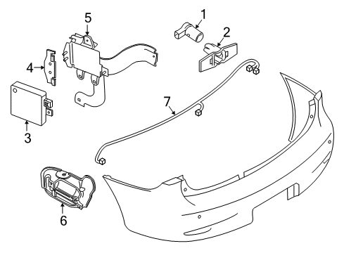 2021 Nissan Armada Lane Departure Warning Sensor Assy-Distance Diagram for 28438-6JL1B