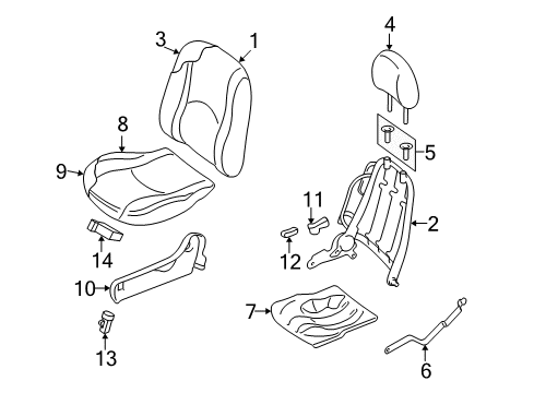 2006 Mercury Mariner Heated Seats Seat Cushion Pad Diagram for 5E6Z-78632A22-BC