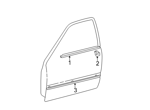 2002 Toyota Camry Exterior Trim - Front Door Belt Molding Diagram for 75710-AA050