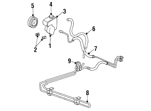 1998 Oldsmobile Silhouette P/S Pump & Hoses, Steering Gear & Linkage Hose Asm-P/S Fluid Cooling Diagram for 26041952