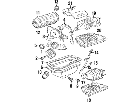 1993 Pontiac Bonneville Engine Parts, Mounts, Cylinder Head & Valves, Camshaft & Timing, Oil Pan, Oil Pump, Balance Shafts, Crankshaft & Bearings, Pistons, Rings & Bearings Sensor Asm-Engine Oil Level Diagram for 25609555