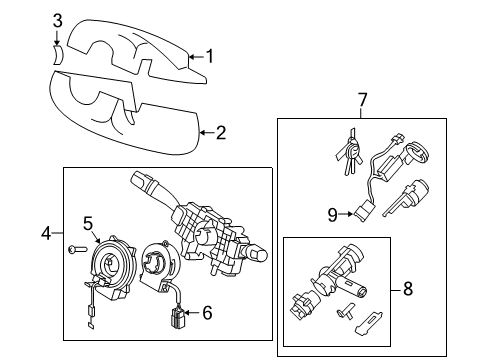 2009 Kia Amanti Switches Steering Lock Assembly Diagram for 819103F510