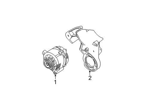 2004 Ford Mustang Alternator Mount Bracket Diagram for 2R3Z-10153-BA