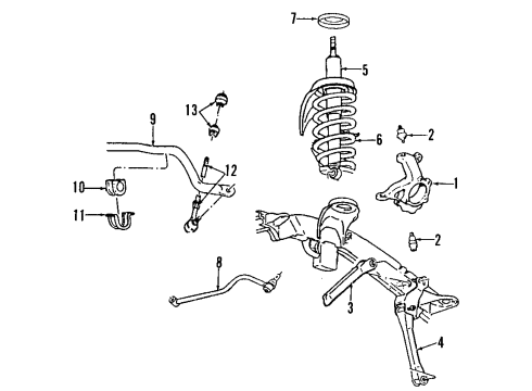 2008 Dodge Ram 2500 Front Suspension Components, Lower Control Arm, Upper Control Arm, Stabilizer Bar Bar-Front Diagram for 68193519AA