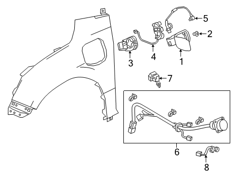 2021 Honda Clarity Fuel Door Bracket A.M/R Diagram for 1F461-5WJ-A00