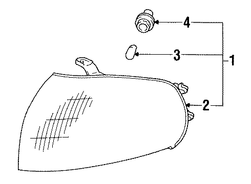 1996 Toyota Camry Park Lamps Socket Diagram for 90075-99109