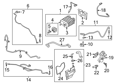 2018 Ford Escape Powertrain Control Lower Oxygen Sensor Diagram for F1FZ-9G444-C