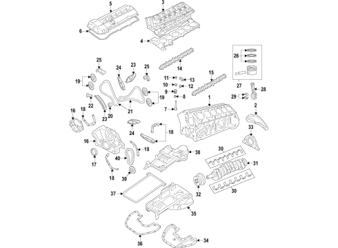 2017 BMW M760i xDrive Engine Parts, Mounts, Cylinder Head & Valves, Camshaft & Timing, Oil Pan, Oil Pump, Crankshaft & Bearings, Pistons, Rings & Bearings Cylinder Head Cover Diagram for 11128634952