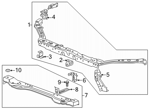 2022 Chevrolet Trax Radiator Support Upper Tie Bar Diagram for 42599080