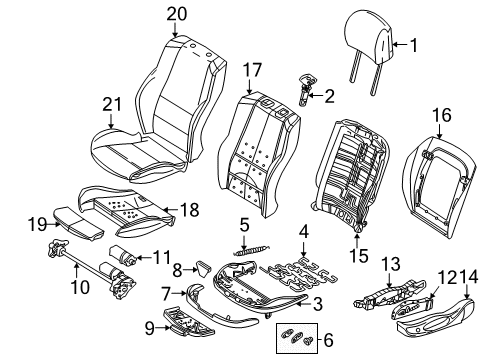 2002 BMW X5 Power Seats Backrest Upholstery Diagram for 52108099309