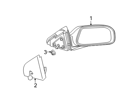 2008 Chrysler Pacifica Outside Mirrors Door Mirror Left Diagram for 68029286AA