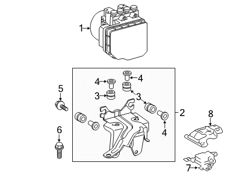 2010 Scion xD Anti-Lock Brakes Mount Bracket Diagram for 44590-52200