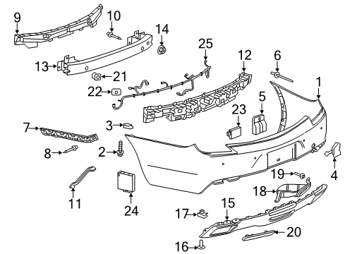 2019 Cadillac XTS Parking Aid Outer Brace Diagram for 22803389