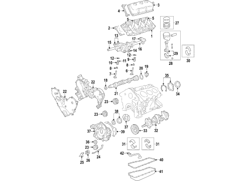 2004 Chrysler Pacifica Engine Parts, Mounts, Cylinder Head & Valves, Camshaft & Timing, Oil Pan, Oil Pump, Crankshaft & Bearings, Pistons, Rings & Bearings Cover-Cylinder Head Diagram for 4792674AB