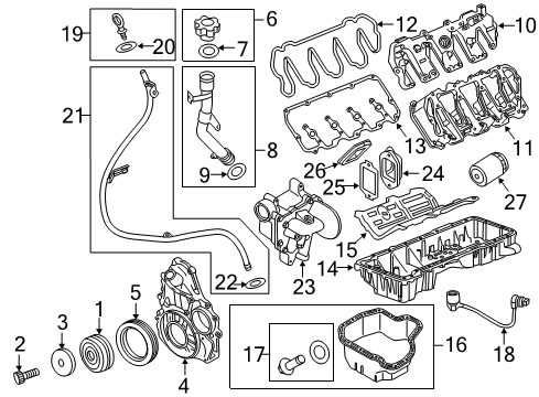 2012 GMC Sierra 3500 HD Filters Oil Filter Diagram for 19385578