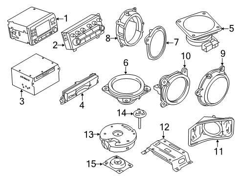 2017 Nissan Quest Sound System Speaker Unit Diagram for 28157-3WS0A