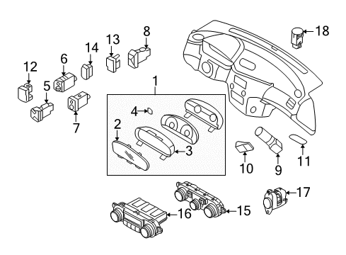 2006 Kia Optima A/C & Heater Control Units Control Assembly-Heater Diagram for 972503C600