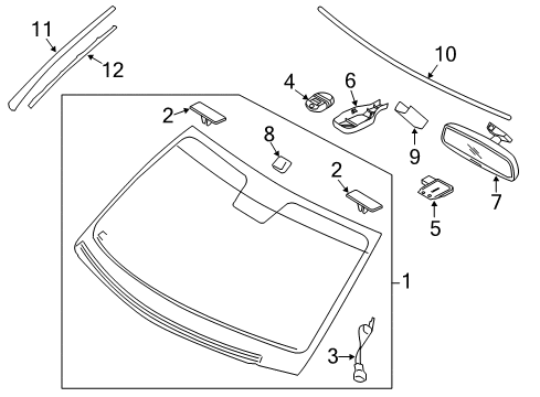 2012 Hyundai Genesis Wiper & Washer Components Cover-Rear View Inside Mirror Diagram for 85130-1D000