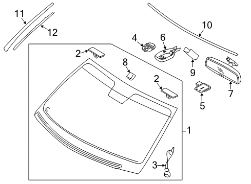 2012 Hyundai Genesis Wiper & Washer Components Sensor-Automatic Defog Diagram for 97257-3R000