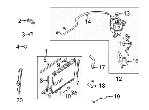 2007 Nissan Pathfinder Radiator & Components Hose-Reserve Tank Diagram for 21744-EA000