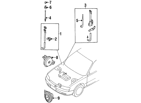 1993 Nissan Altima Anti-Theft Components Control Assembly-Theft Warning Diagram for 28590-1E410
