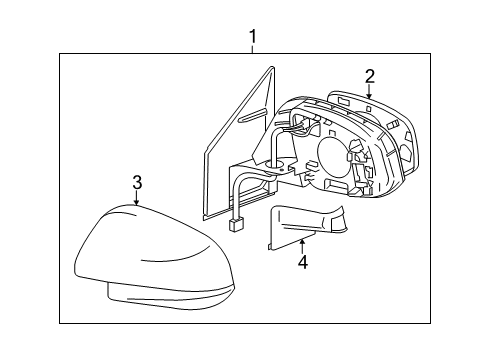 2013 Toyota RAV4 Outside Mirrors Mirror Assembly Diagram for 87910-0R070