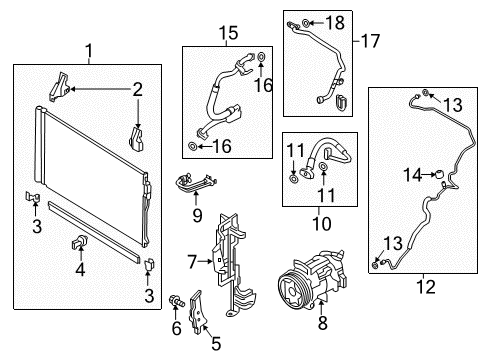 2017 Infiniti Q60 Air Conditioner Seal-O Ring Diagram for 92477-N823A