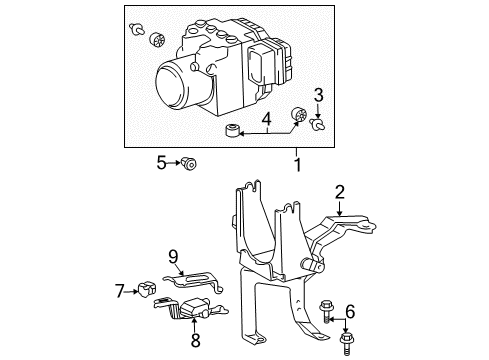 2009 Lexus RX350 Stability Control Protector, Yawrate Sensor Diagram for 89187-48010