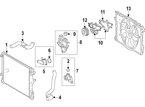 2020 Lexus LS500h Cooling System, Radiator, Water Pump, Cooling Fan Fan Assembly, W/MOTOR Diagram for 16360-31550