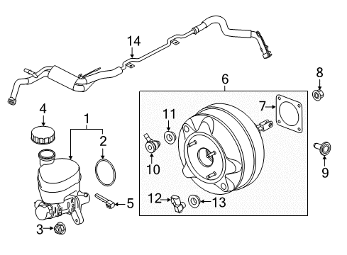 2020 Ford Mustang Hydraulic System Power Booster Diagram for KR3Z-2005-A