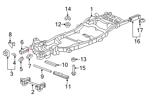 2007 Chevrolet Avalanche Frame & Components Crossmember-Trans Diagram for 15201164