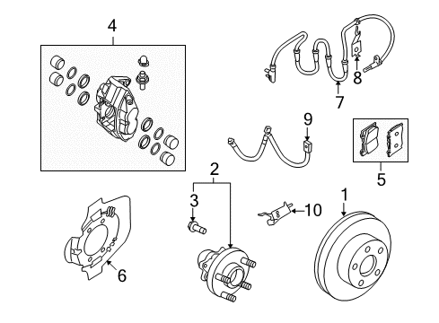 2009 Infiniti G37 Anti-Lock Brakes Bracket-Sensor Diagram for 47961-JK000