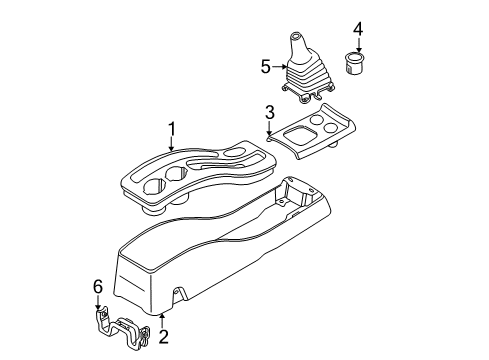 2002 Ford Escape Center Console Console Panel Diagram for YL8Z-78045E24-AAA