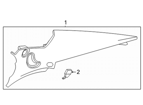 2021 Cadillac CT5 Interior Trim - Quarter Panels Upper Quarter Trim Diagram for 84540904