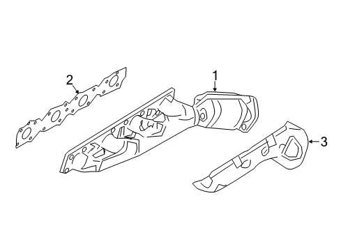 2020 Nissan Armada Exhaust Manifold Gasket-Man Exhaust Diagram for 14036-1LA0A