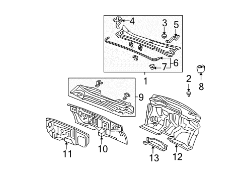 2006 Honda Odyssey Cowl Dashboard (Lower) Diagram for 61500-SHJ-A01ZZ