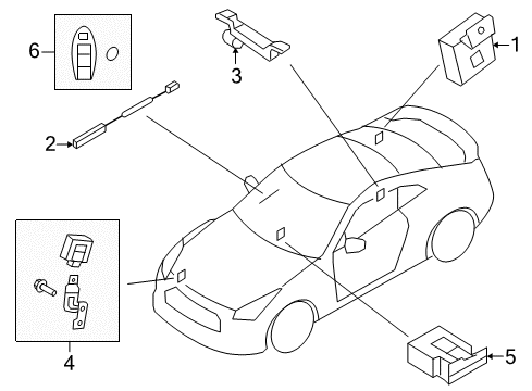 2013 Nissan GT-R Keyless Entry Components Cont Assembly-Card Slot Diagram for 285F5-JF10A