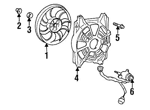 1996 Hyundai Accent Cooling System, Radiator, Water Pump, Cooling Fan SHROUD-Radiator Diagram for 25350-22000