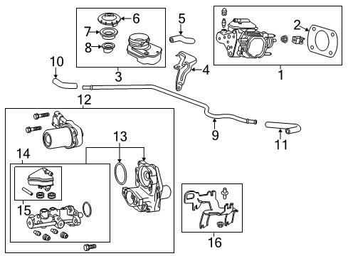 2015 Honda Accord Hydraulic System Cylinder Set Diagram for 57306-T3V-A01