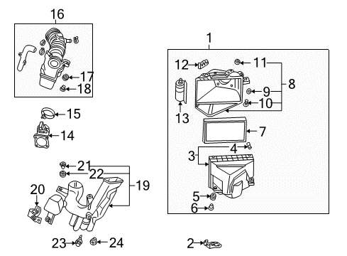 2001 Nissan Pathfinder Filters Body Assembly-Air Cleaner Diagram for 16528-4W000