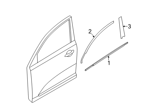2016 Kia Sportage Exterior Trim - Front Door WEATHERSTRIP Assembly-Front Door Belt Diagram for 822203W010