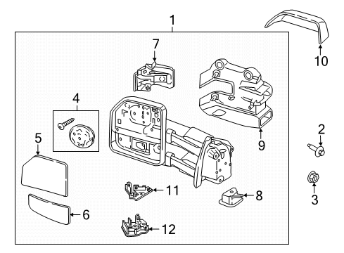 2015 Ford F-150 Outside Mirrors Mirror Diagram for FL3Z-17683-AC