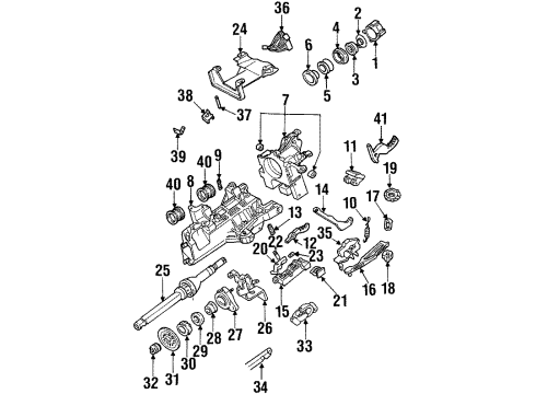 2000 Ford Windstar Housing & Components Shaft & Sector Diagram for F4DZ-3517-A