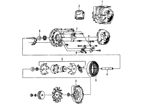 1988 Plymouth Gran Fury Alternator -40/90 Amp Complete Diagram for R5252539
