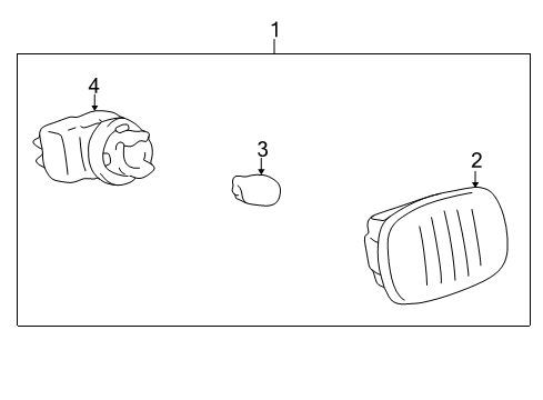 1996 Toyota RAV4 Bulbs Lens, Side Turn Signal Lamp, RH Diagram for 81731-42010