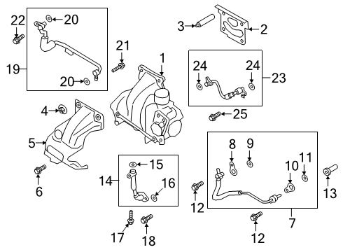 2021 Ford Explorer Turbocharger Water Inlet Tube Diagram for L1MZ-8A520-A