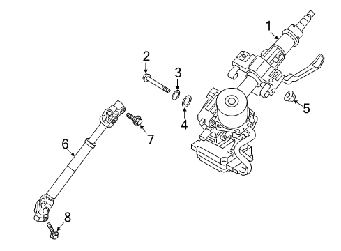 2013 Hyundai Santa Fe Steering Column & Wheel, Steering Gear & Linkage Column Assembly-Upper Diagram for 56310-B8100