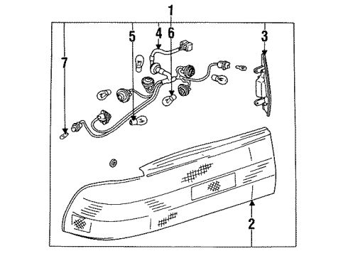 1994 Lexus ES300 Tail Lamps Cord,Rear Combination Diagram for 81555-33050