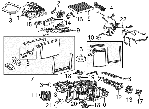 2018 GMC Sierra 1500 Blower Motor & Fan Module Diagram for 84237325