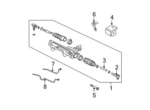 2005 Ford Expedition Steering Column & Wheel, Steering Gear & Linkage Inner Tie Rod Diagram for 2L1Z-3280-GA